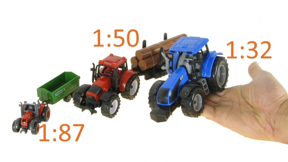 speelgoed tractor grootte vergelijken