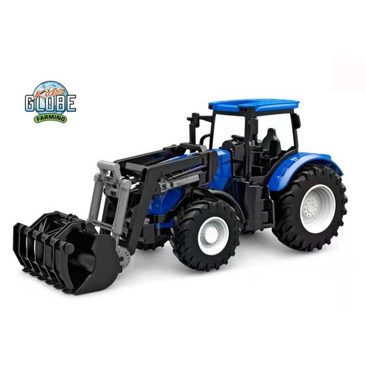 taal Rendezvous Beurs Blauwe speelgoed tractor met voorlader