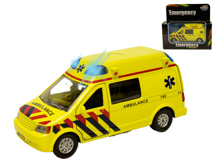Dicteren Tulpen Sluier Speelgoed ambulance met licht en geluid.