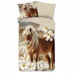 Dekbed pure paard met bloemen 33182