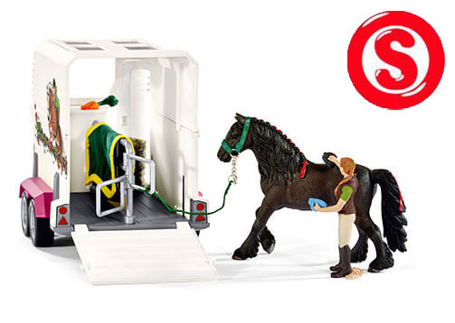 verdrievoudigen Trouwens Darts Schleich pickup met paardentrailer, artikel 42346