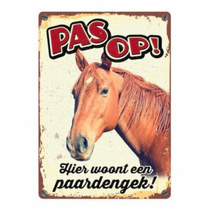 Wandbord blik Paardengek