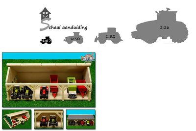 Tractor loods schaal 1:87 voor 6 voertuigen