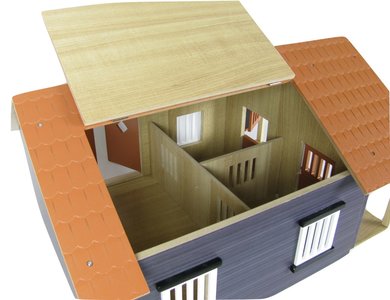 houten paarden stal met boxen voor Schleich paarden