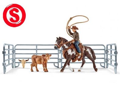 Schleich Lassowerpen met cowboy