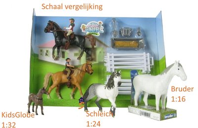 krokodil verkouden worden materiaal Kids Globe horses speelset met 2 paarden met ruiters en accessoires