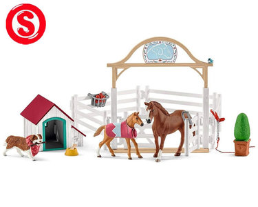 Schleich paardenclub hannah gastpaarden met teef Ruby