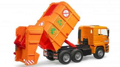 oranje vuilniswagen