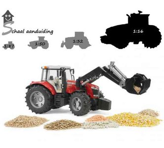 Bruder Massey Ferguson 7624 met voorlader (schaal 1:16)