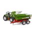 Bruder tractor met voorlader en aanhanger