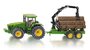 John Deere met bosbouw aanhanger (schaal 1:50)