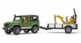 Bruder Land Rover Defender met enkel asser en JCB minigraver (schaal 1:16)_